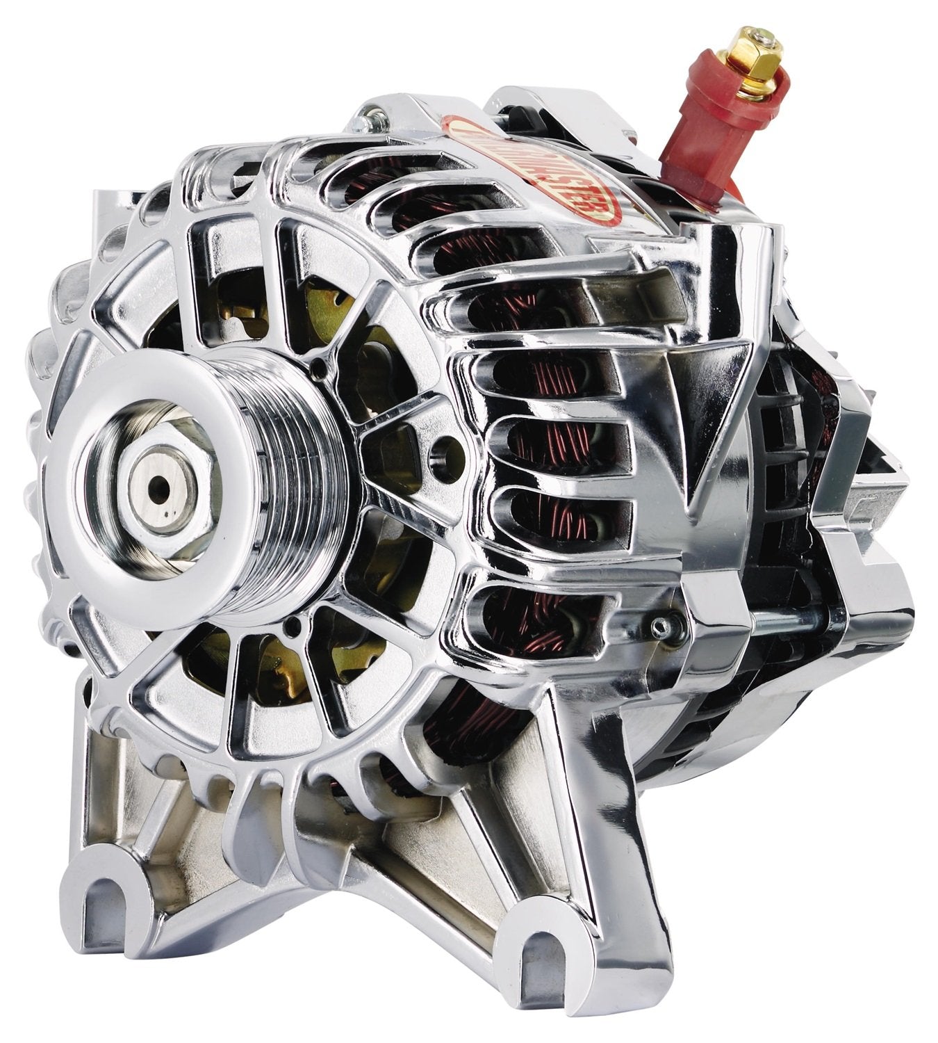 Alt Ford 6G Powermaster Chrome 155A 6 grv Pulley Small Frame V MTG 4.6L SOHC Mustang I-D-A VR