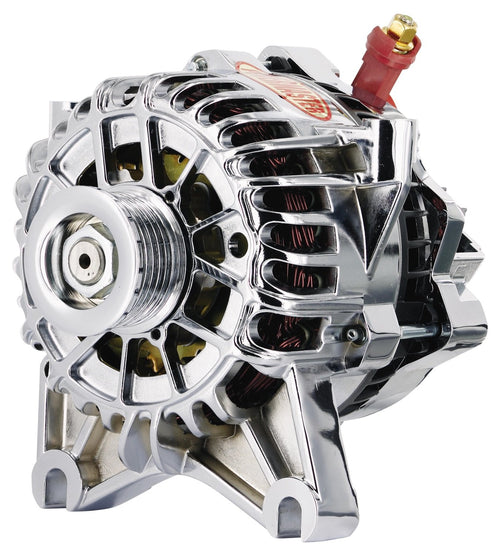 Alt Ford 6G Powermaster Chrome 155A 6 grv Pulley Small Frame V MTG 4.6L SOHC Mustang I-D-A VR
