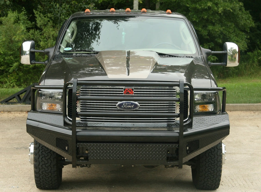 Fab Fours Black Steel Front Ranch Bumper FS05-S1260-1 2 Stage Black Powder Coated w/Full Grill Guard Incl. Light Cut-Outs