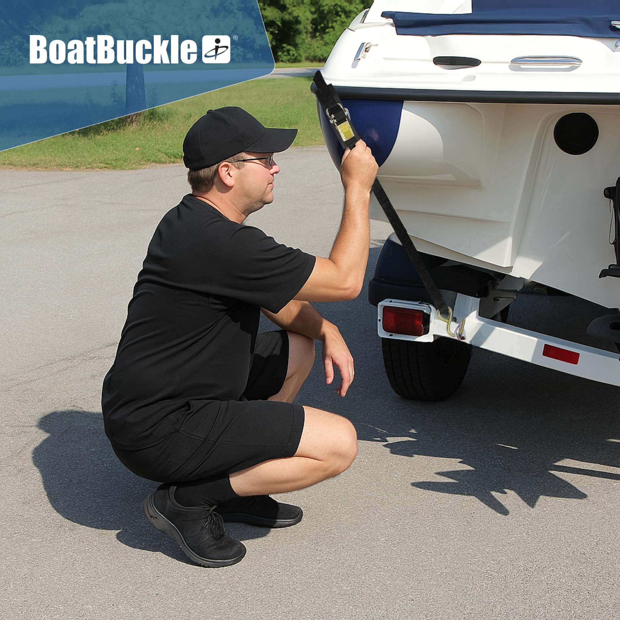 Kwik-Lok BoatBuckle Transom Tie-Down (1-Inch x 4-Feet, Black)