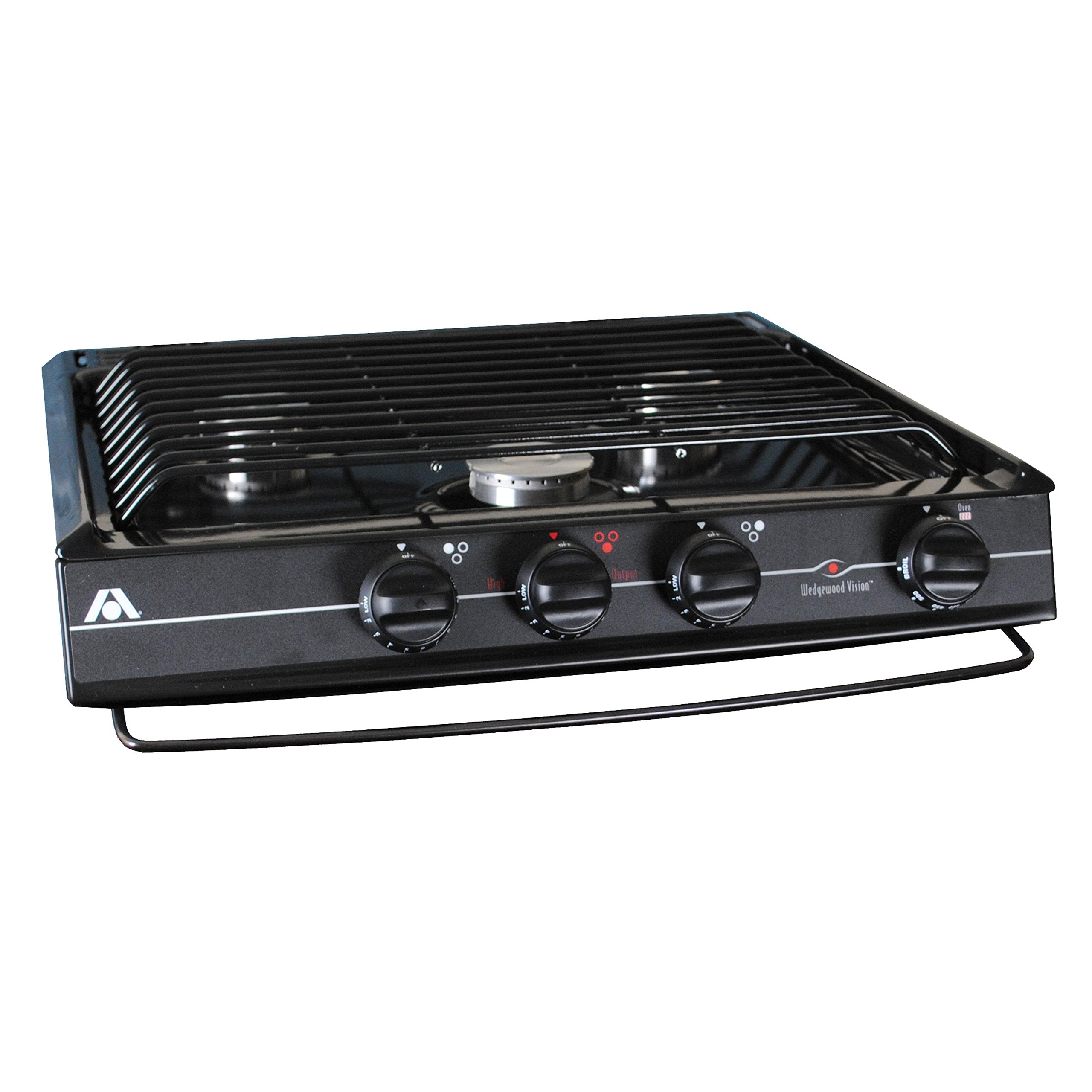 Dometic 52939 Atwood Wedgewood CV-35 BP Slide-in Cooktop, Open Burner - Black, Piezo Ignition