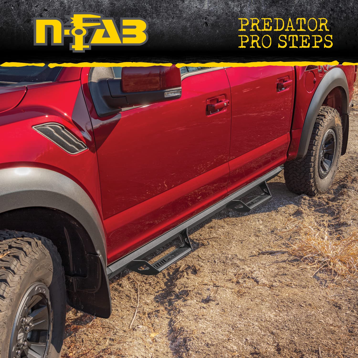 N-Fab Predator Pro Steps | Cab Length, Textured Black | PRC1980CC-TX | Fits 2019-2022 Chevrolet/GMC 1500, 2020-2021 2500/3500 Next Generation Crew Cab All Beds, SRW/DRW Gas/Diesel