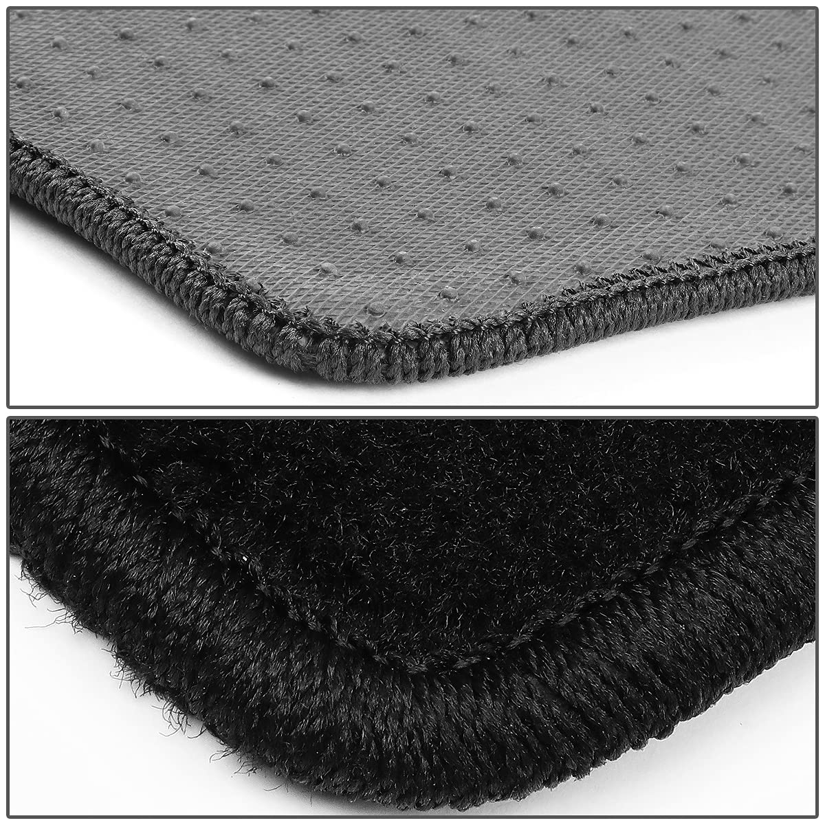 Floor Mats NRG Innovations Compatible with 96-00 Honda Civic, 4 Pieces Fiber Nylon Car Flooring Protection Interior Carpets with Logo, Black, NRG-FMR-130-LOGO