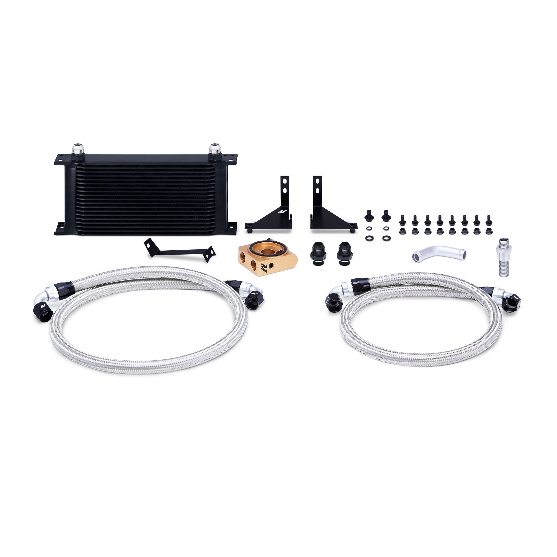 Mishimoto Oil Cooler Kit MMOC-FIST-14TBK Low-Temp Thermostatic Fits Ford Fiesta ST 2014+ Black