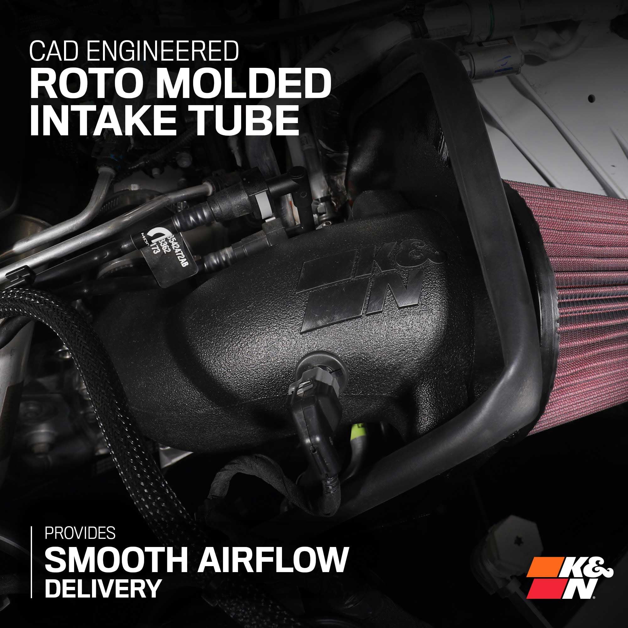Cold Air Intake System K&N: High-Flow Air-Filter, Increase Performance & Horsepower: Compatible with 2022-2024 JEEP Grand Cherokee, 63-1595