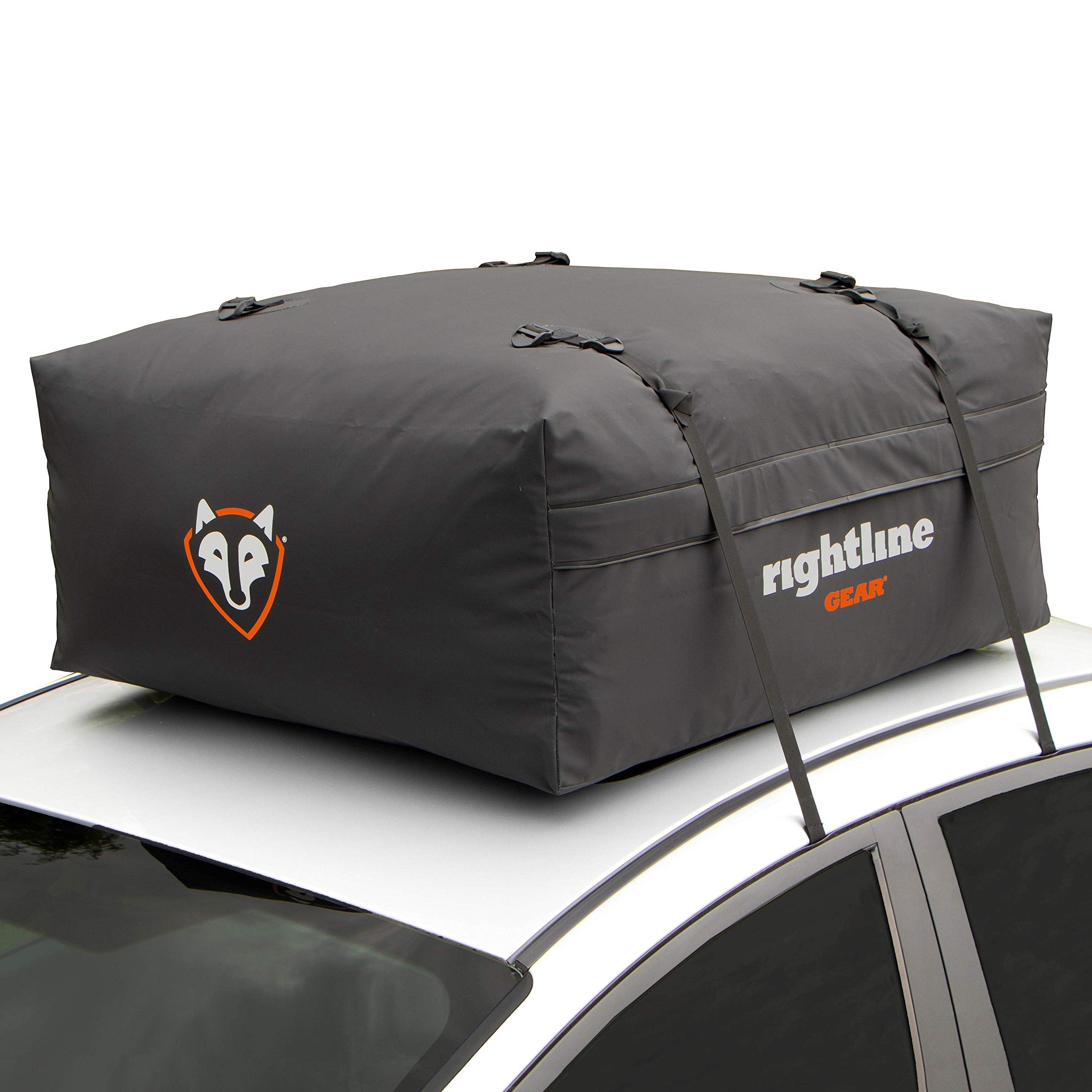 Rightline Gear Weatherproof Range Jr Rooftop Cargo Carrier for Top of Vehicle, Attaches With or Without Roof Rack, 10 Cubic Feet, Black