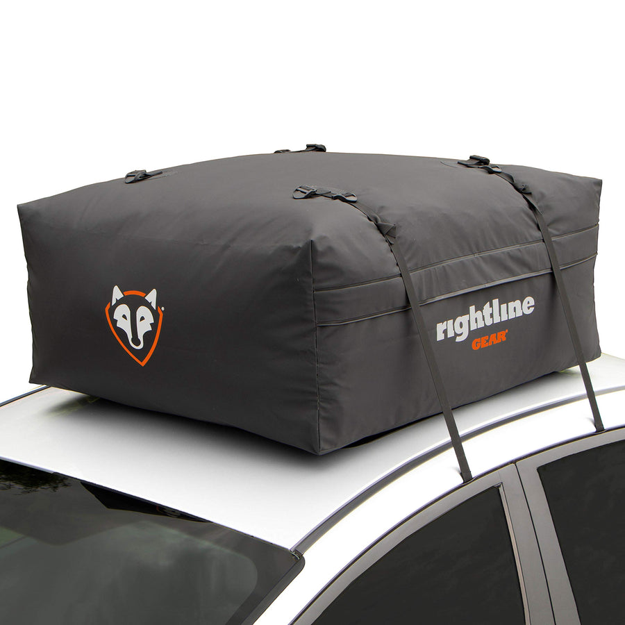 Rightline Gear Weatherproof Range Jr Rooftop Cargo Carrier for Top of Vehicle, Attaches With or Without Roof Rack, 10 Cubic Feet, Black