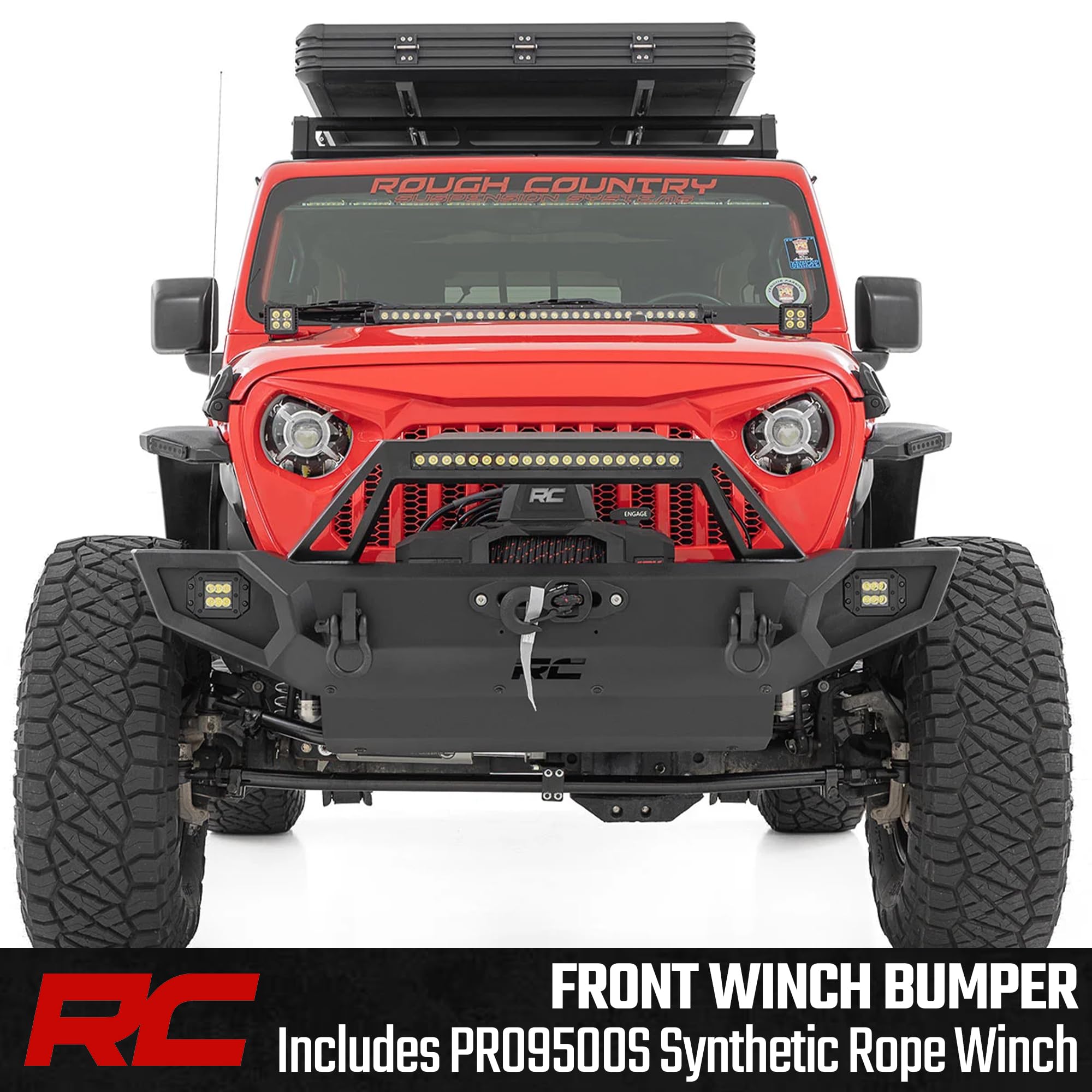 Rough Country Winch Front Bumper for Jeep Wrangler JK/JL & Gladiator JT - 10585