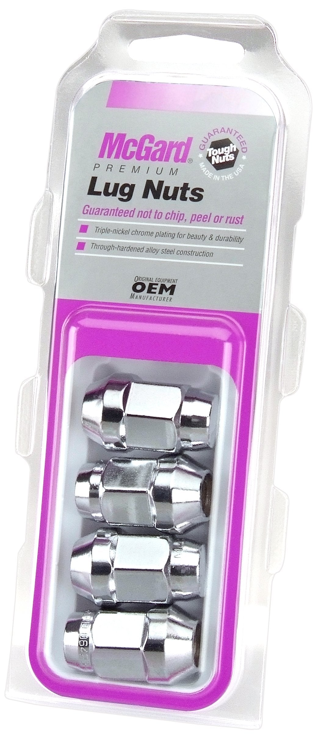 Chrome Bulge McGard Seat Style Lug Nuts (M12 x 1.25 Thread Size) - Set of 4