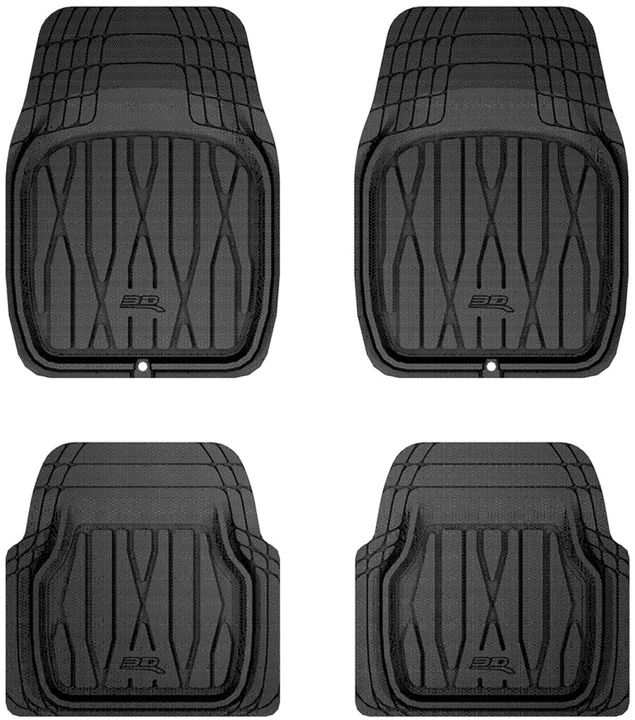 Universal 3D MAXpider All-Weather Hybrid Rubber Floor Mats for Cars Trucks SUV (Large)