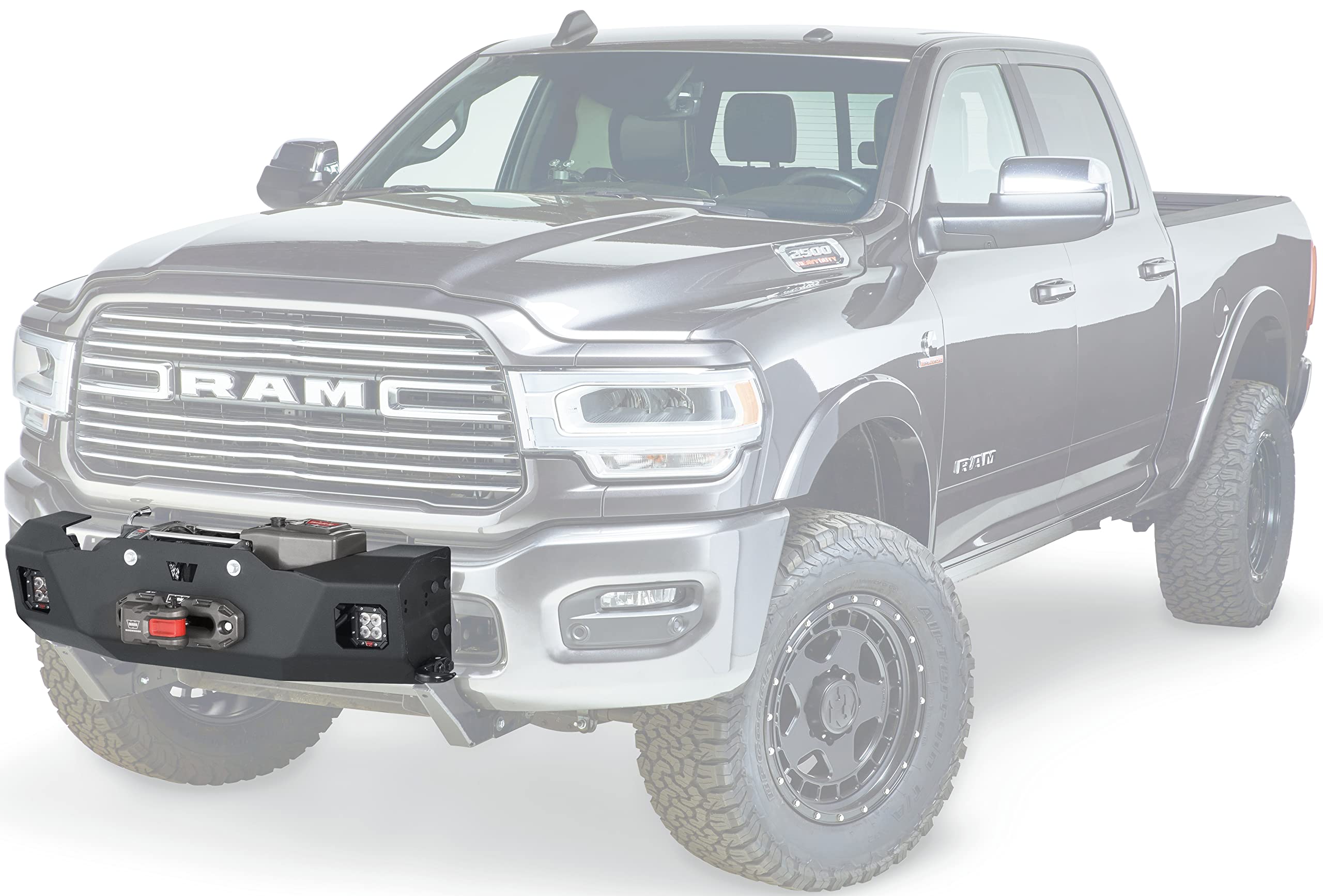 Trans4mer Gen III WARN Winch Mounting Bracket Kit for Large and Mid-Frame Winches, Fits: Dodge Ram HD 2500/3500 (2019-2022) and 4500/5500 (2019-2021)