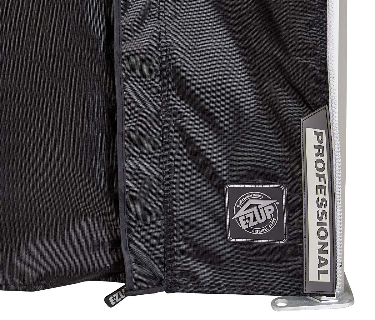 E-Z UP PRO Sidewall Single Utility, Fits 10' Straight Leg, Includes Double Doors and Roll-Up Screened Windows, Black