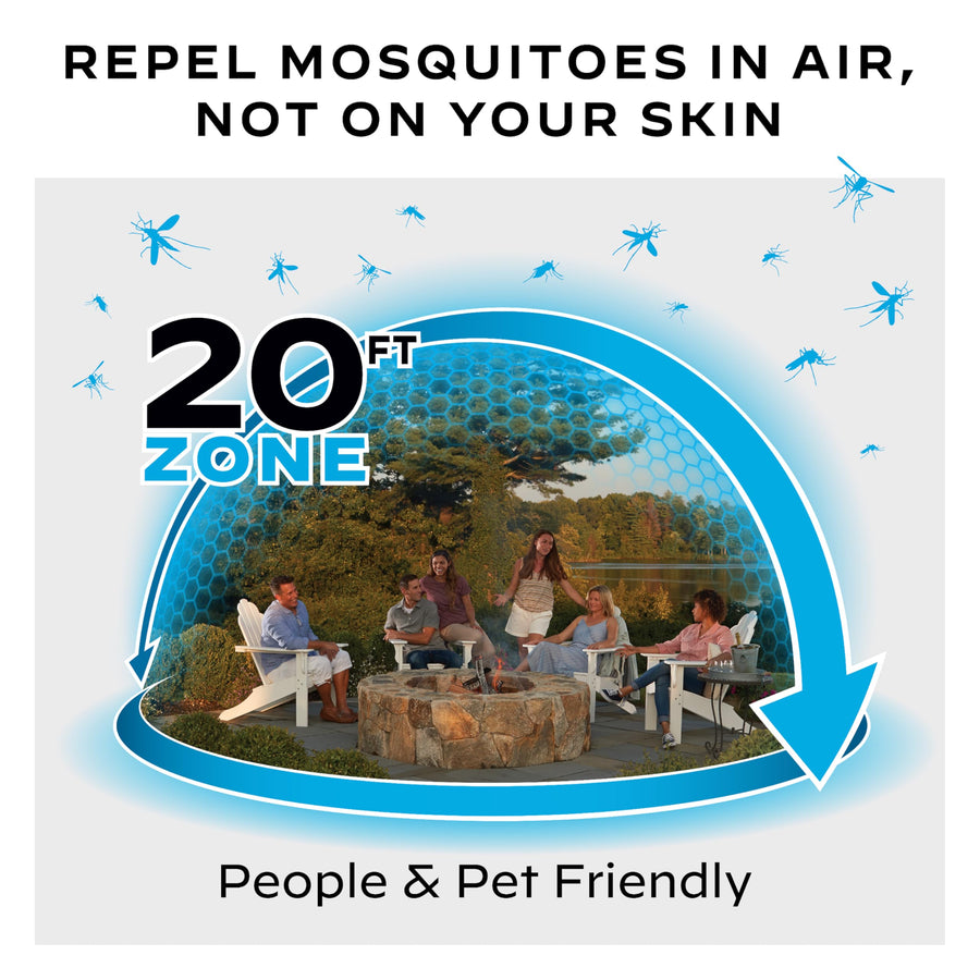 E-Series Thermacell E55 Rechargeable Mosquito Repeller with 20' Mosquito Protection Zone; Blue; Includes 12-Hr Repellent Refill; Bug Spray Alternative; Scent Free; No Candle or Flame