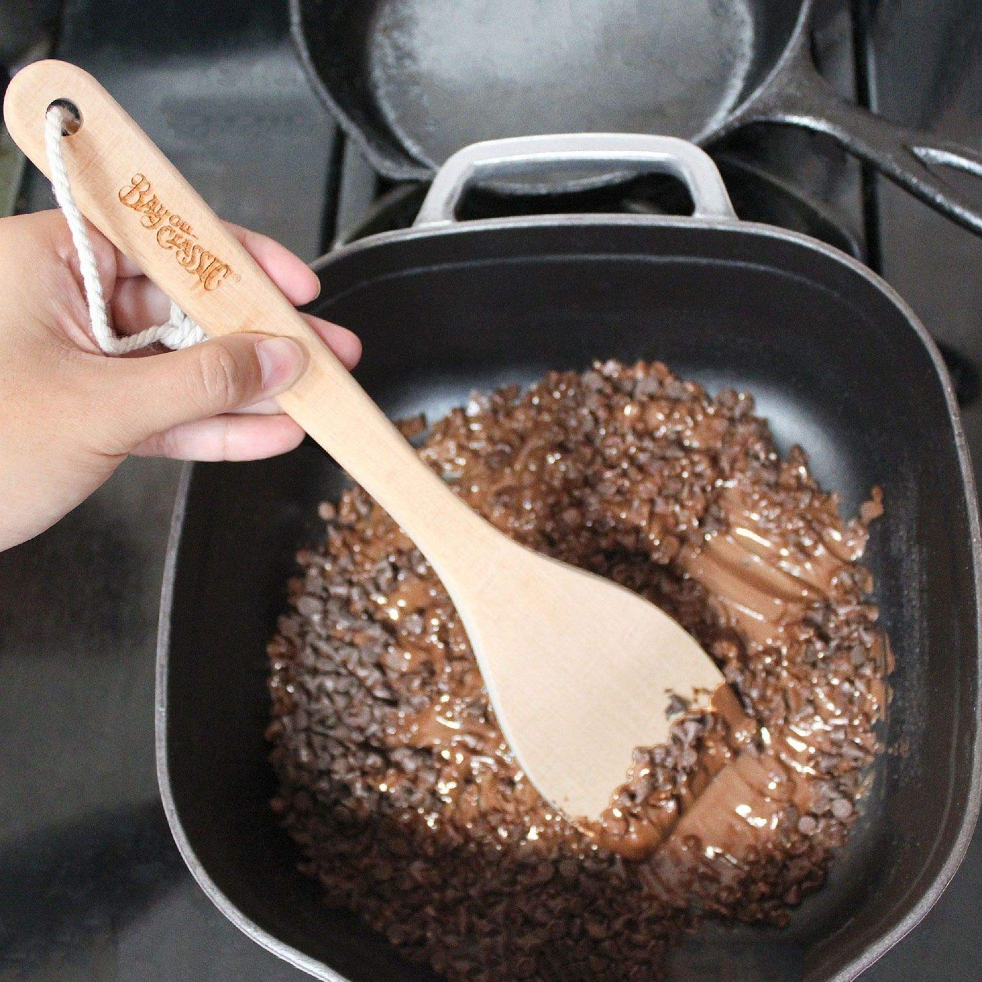 Bayou Classic 12-in Bayou Wooden Roux Spoon Made from Beech Wood Perfect Complement to Cast Iron Dutch Ovens and Stockpots Ideal for Shrimp Creole Gumbo and Etouffee