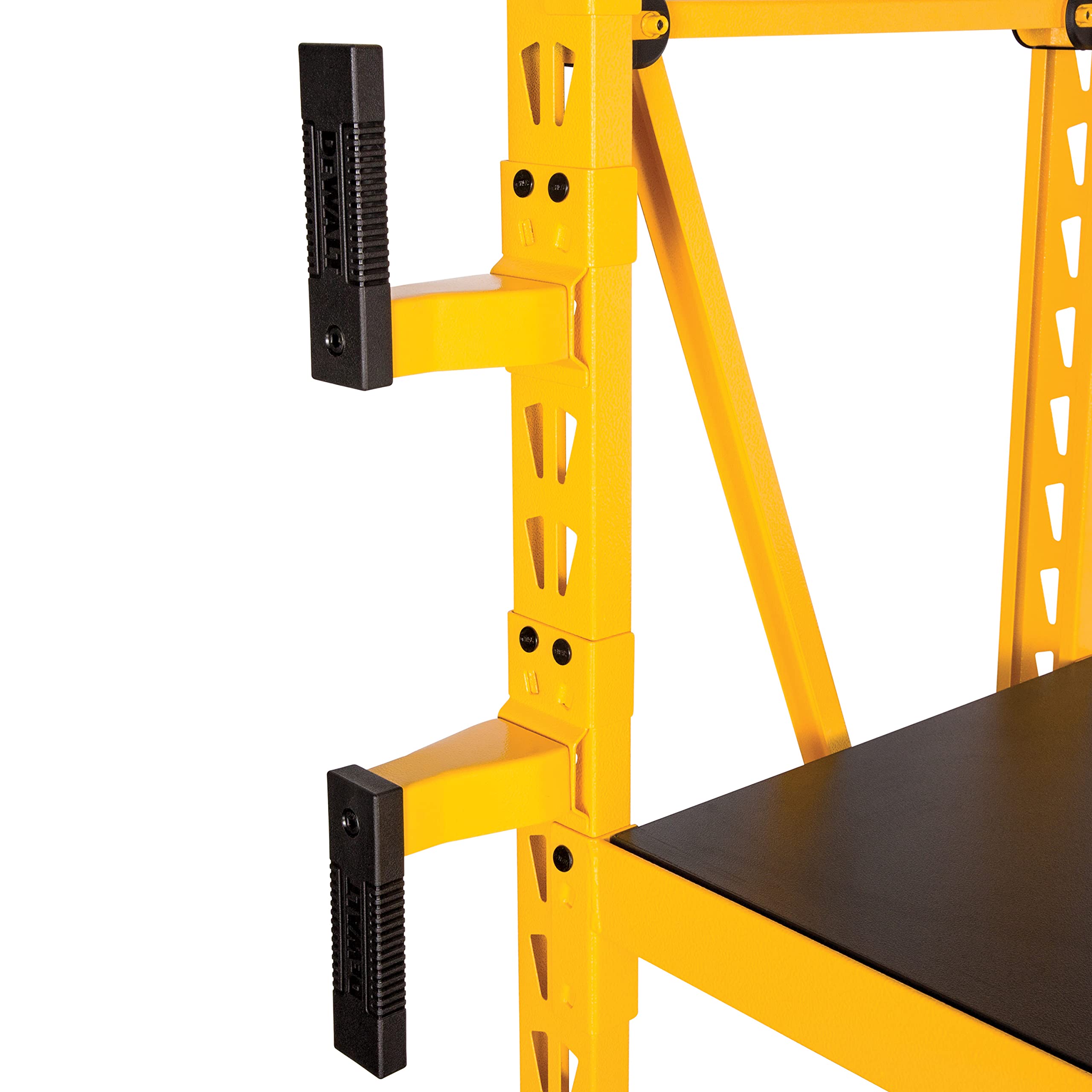 Cord Minder DEWALT Bracket 2-Piece Storage Rack Accessory Set, Compatible with 4 and 6-foot Storage Racks, 50-lb Load Capacity for Set, Spring-Loaded, Locking Pins Included, Powder-Coated