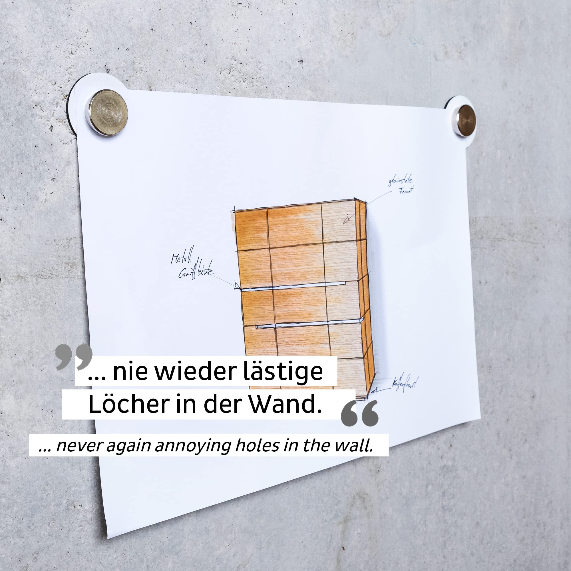 silwy® Smart Magnet-Pins (2er Set) INKL. Zwei Metall-Nano-Gel-Pads in White - nie Wieder Bohren Oder Schrauben - Perfekt für Camping, Caravaning, Boating, Home, Living Oder Business