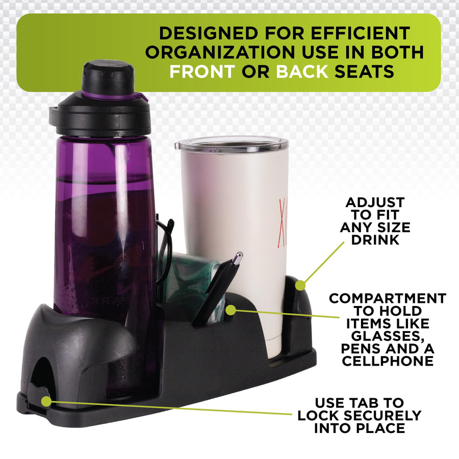 SMT Go Gear Twin Cupholder, (Black)