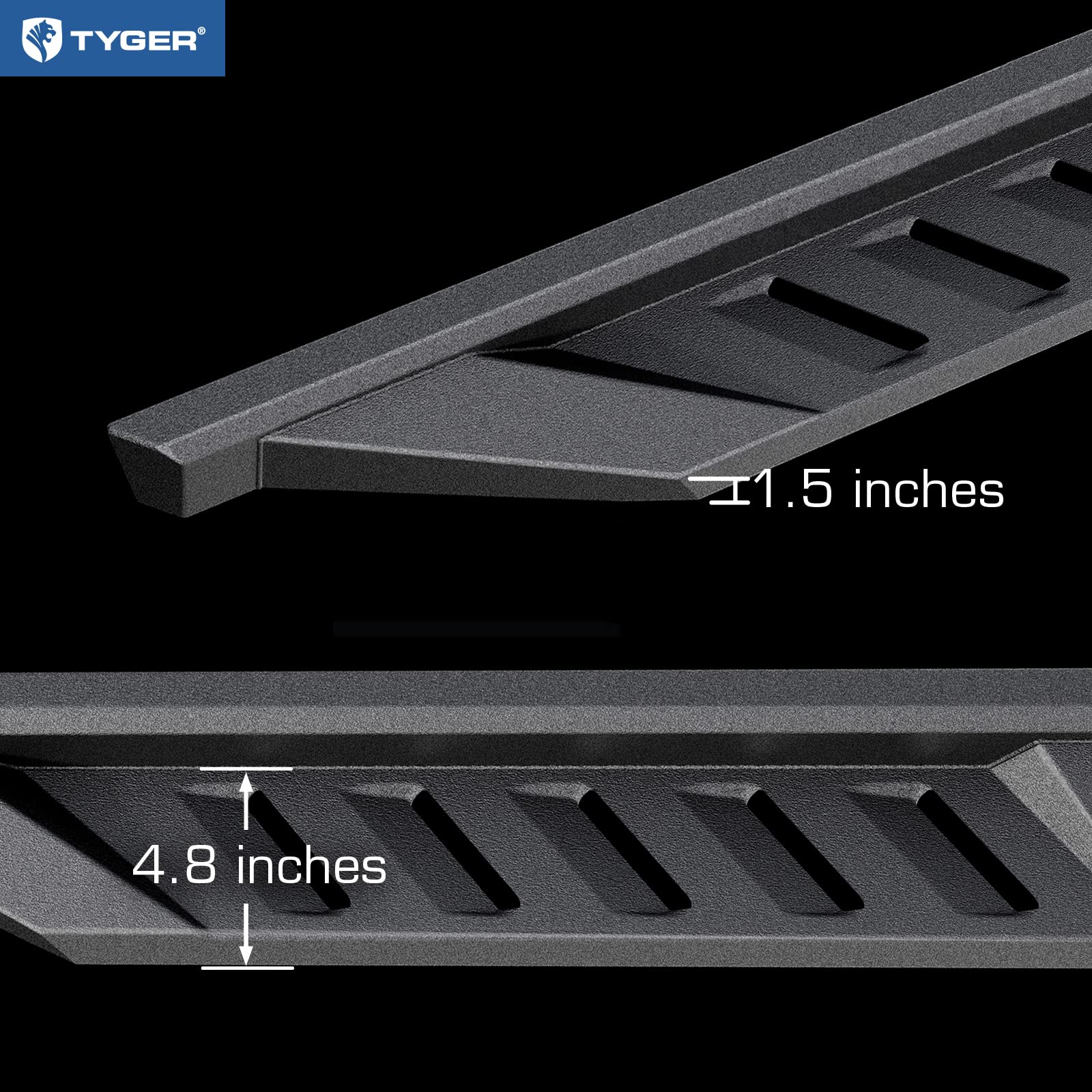 Tyger Auto Steps Fury Compatible with 2007-2021 Toyota Tundra | Double Cab | TG-FS2T20068 | Side Step Rails Nerf Bars Running Boards