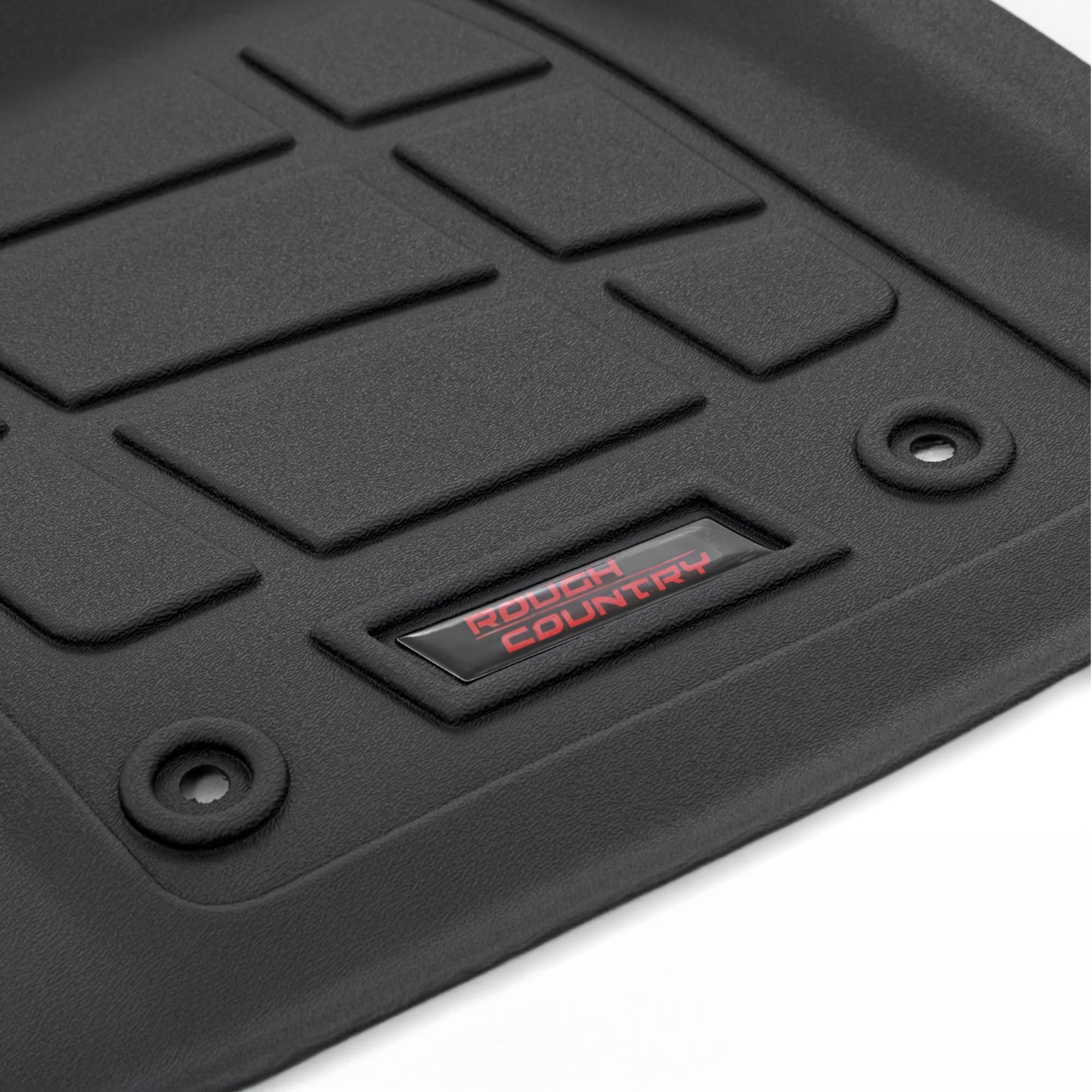 Sure-Fit Rough Country All Weather Floor Mats for Toyota Tacoma Double Cab (2024-2025) - Non-Slip, Waterproof Flexible Floor Mat, Front & Rear Set