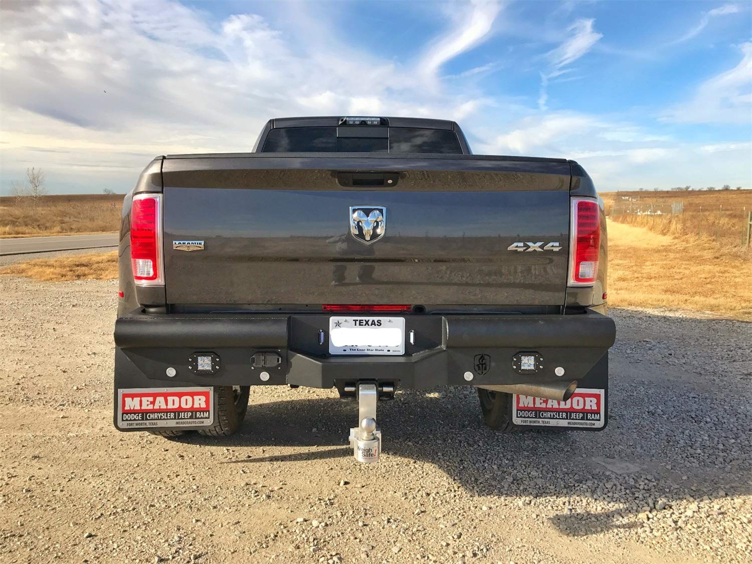 Vaquero Road Armor 410VR0B Rear Bumper - Texture Black - Compatible with: 2010-2018 RAM 2500 3500 4500