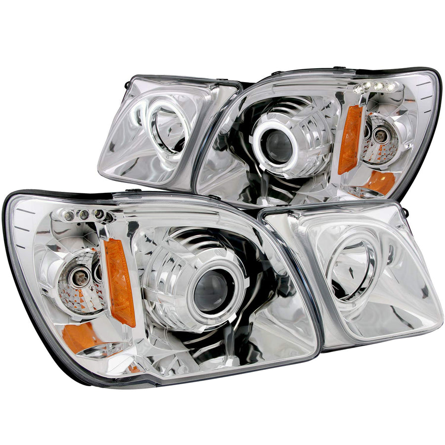 Chrome Clear AnzoUSA Projector Halo Headlight for Lexus LX470 - (Sold in Pairs)