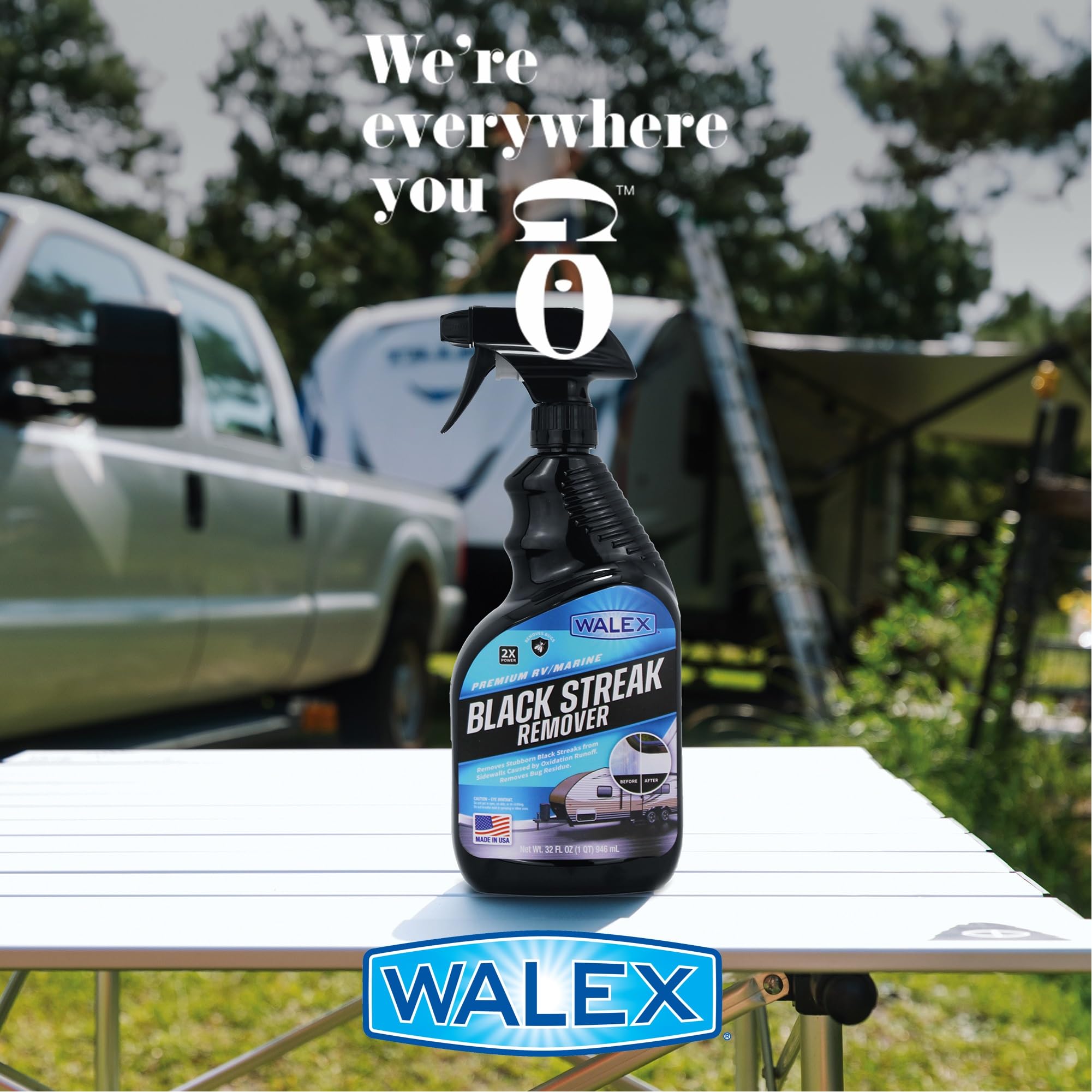 Walex RV/Marine Premium Black Streak Remover - Powerful Exterior Cleaner for RVs, Campers, and Boats, Restores Original Shine, Removes Tough Stains & Scuff Marks, Easy Application, 1 Gallon