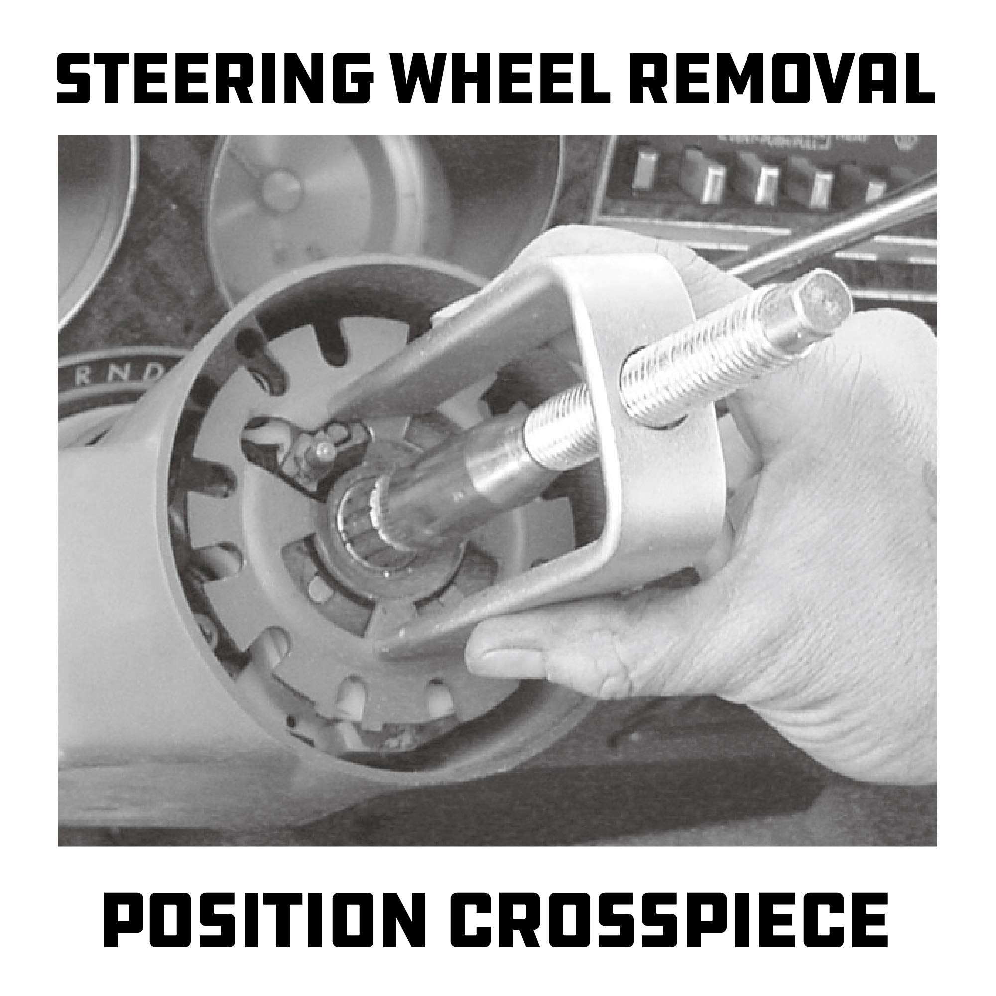 Powerbuilt Steering Wheel and Lock Plate Puller Kit Master, Foreign and Domestic Vehicles, 16 Piece Car Repair Tool Set - 648748