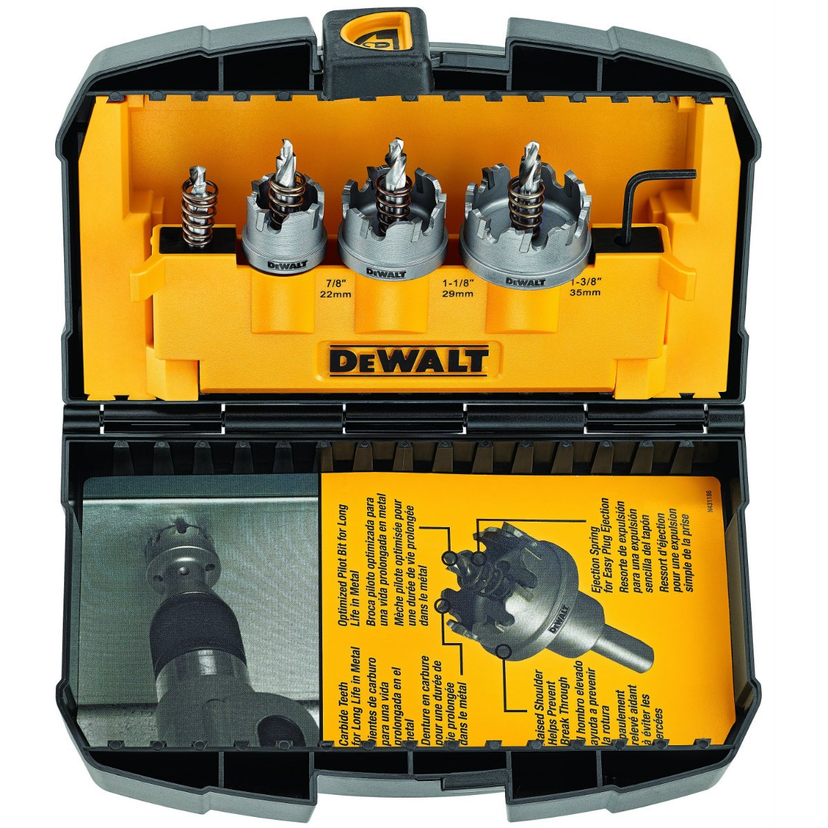 DEWALT Metal Cut DWACM1802 Carbide Holesaw Set, 3 Piece