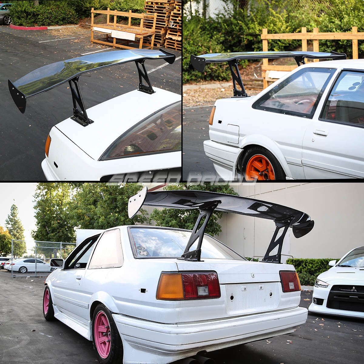 69 inches Auto Dynasty Universal GT Style Carbon Fiber Spoiler with Brackets
