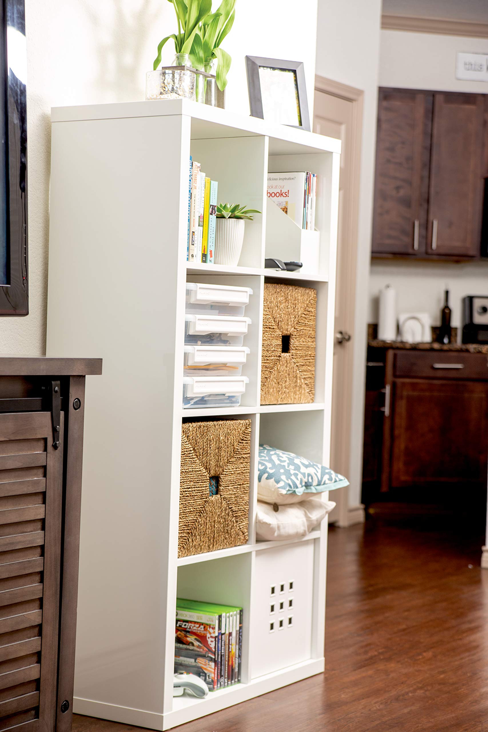 Plano PLA1313 Cube Single Cubby | Clear Storage Bin with Secure Latch, Clear with White Latch