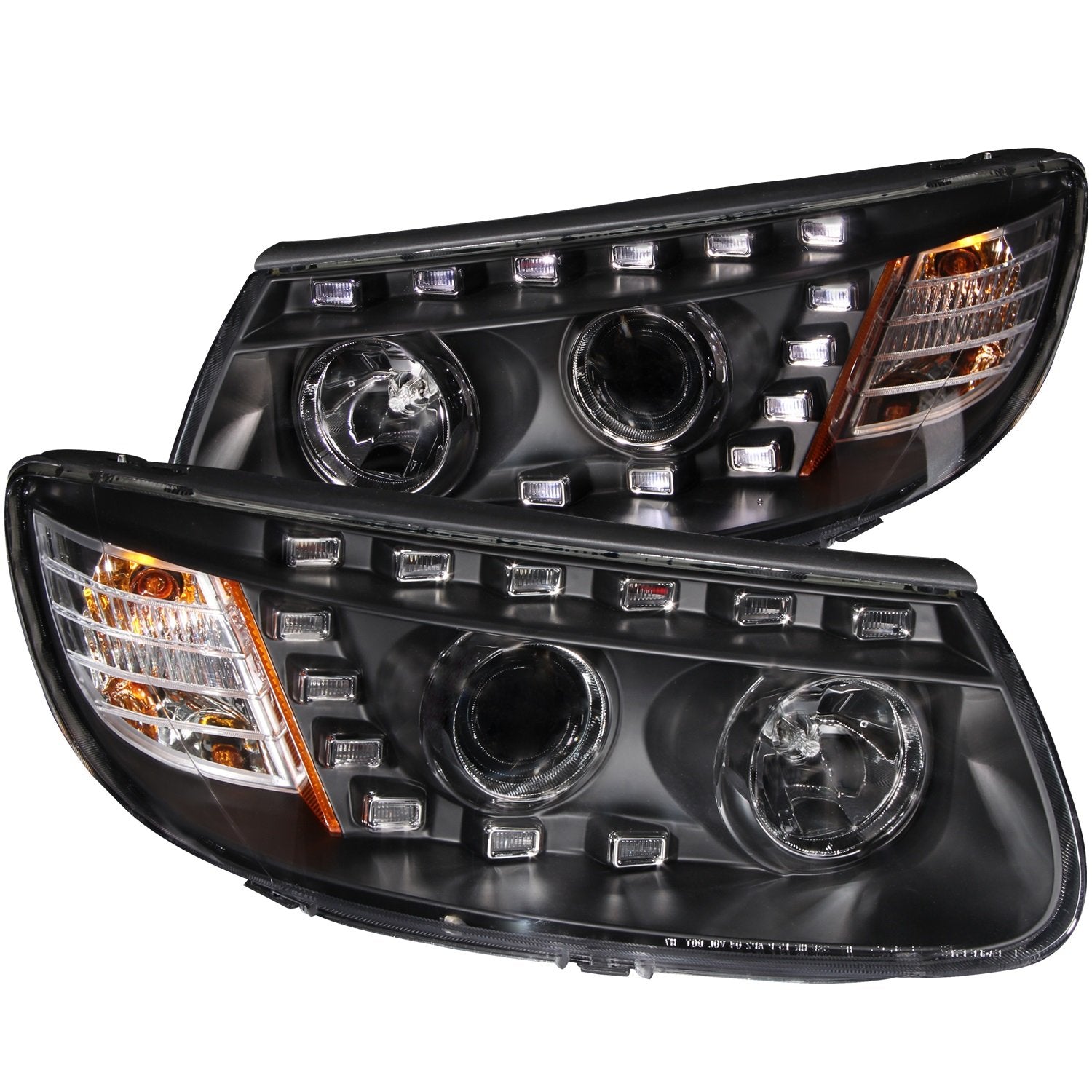 Anzo USA Black 111237 Projector Headlight with Amber Reflector for Hyundai Santa Fe