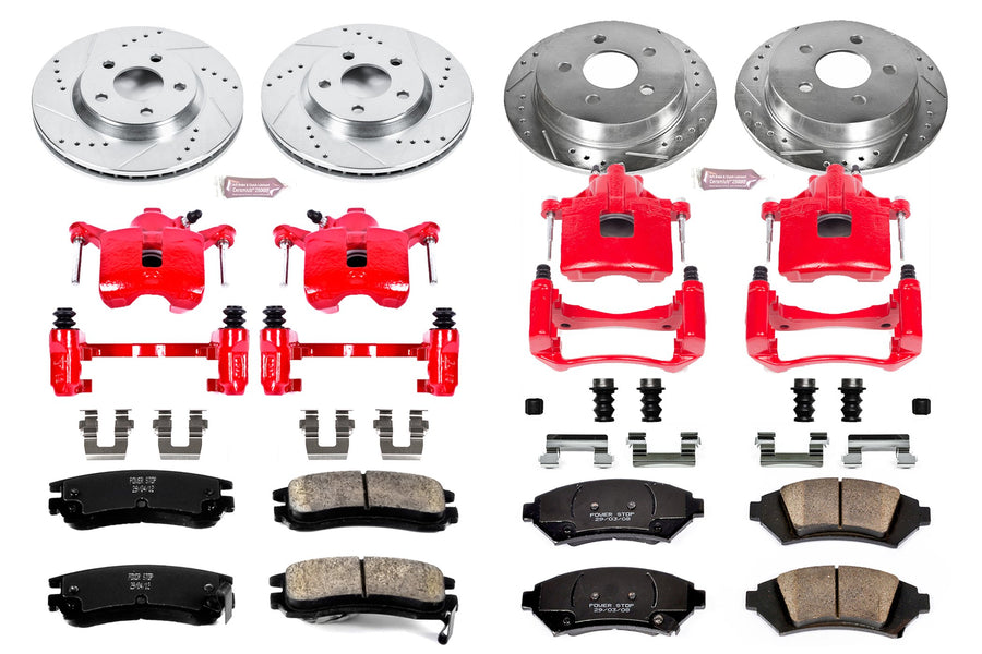 Power Stop Z23 Evolution Sport KC5564 1-Click Brake Kit with Powder Coated Calipers (Brake Pads, Drilled/Slotted Rotors)