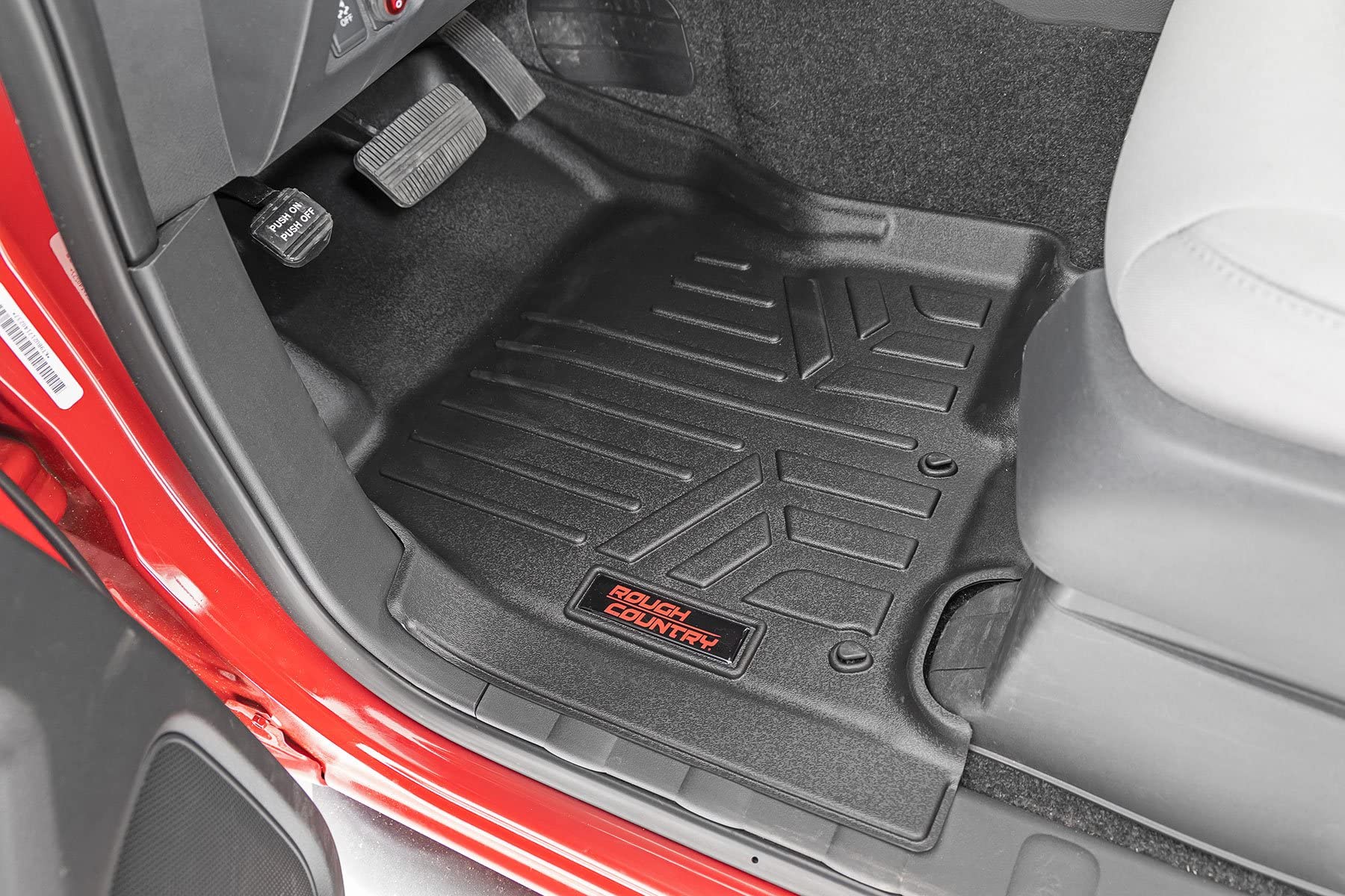 Rough Country Floor Mats All Weather for Nissan Frontier Crew Cab (2022-2025) - Non-Slip Waterproof Flexible Floor Mat, Front & Rear Set