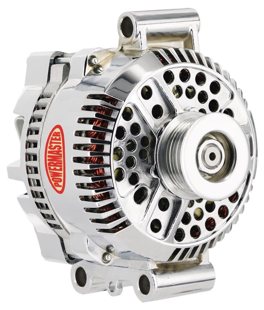 Alt Ford Powermaster 3G Chrome 200A 6 grv Pulley Large Frame Transverse MTG OE Only VR