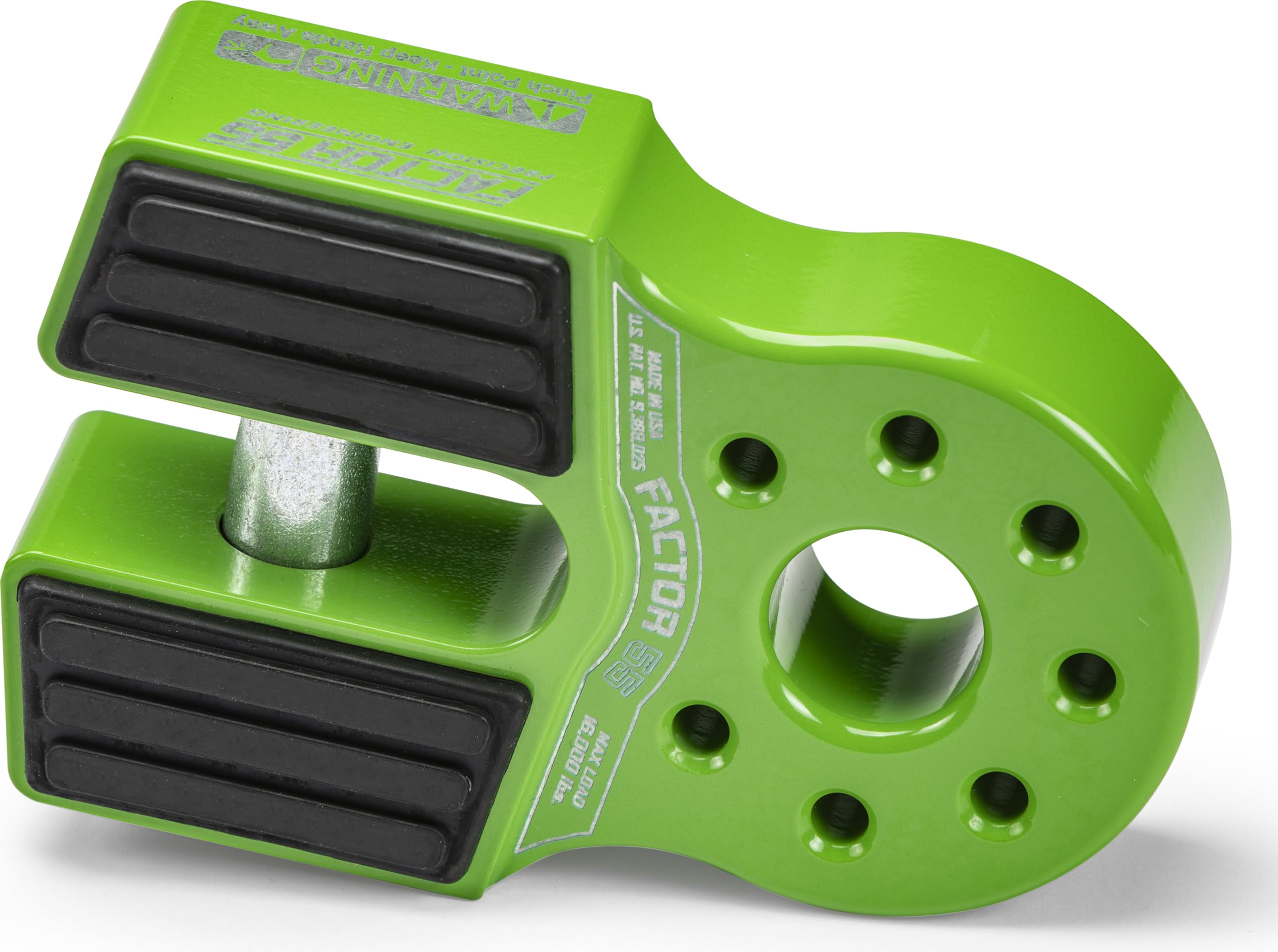 Factor 55 E Flatlink Closed Winch System, Compatible with All Roller Fairlead License Plate Brackets - Green