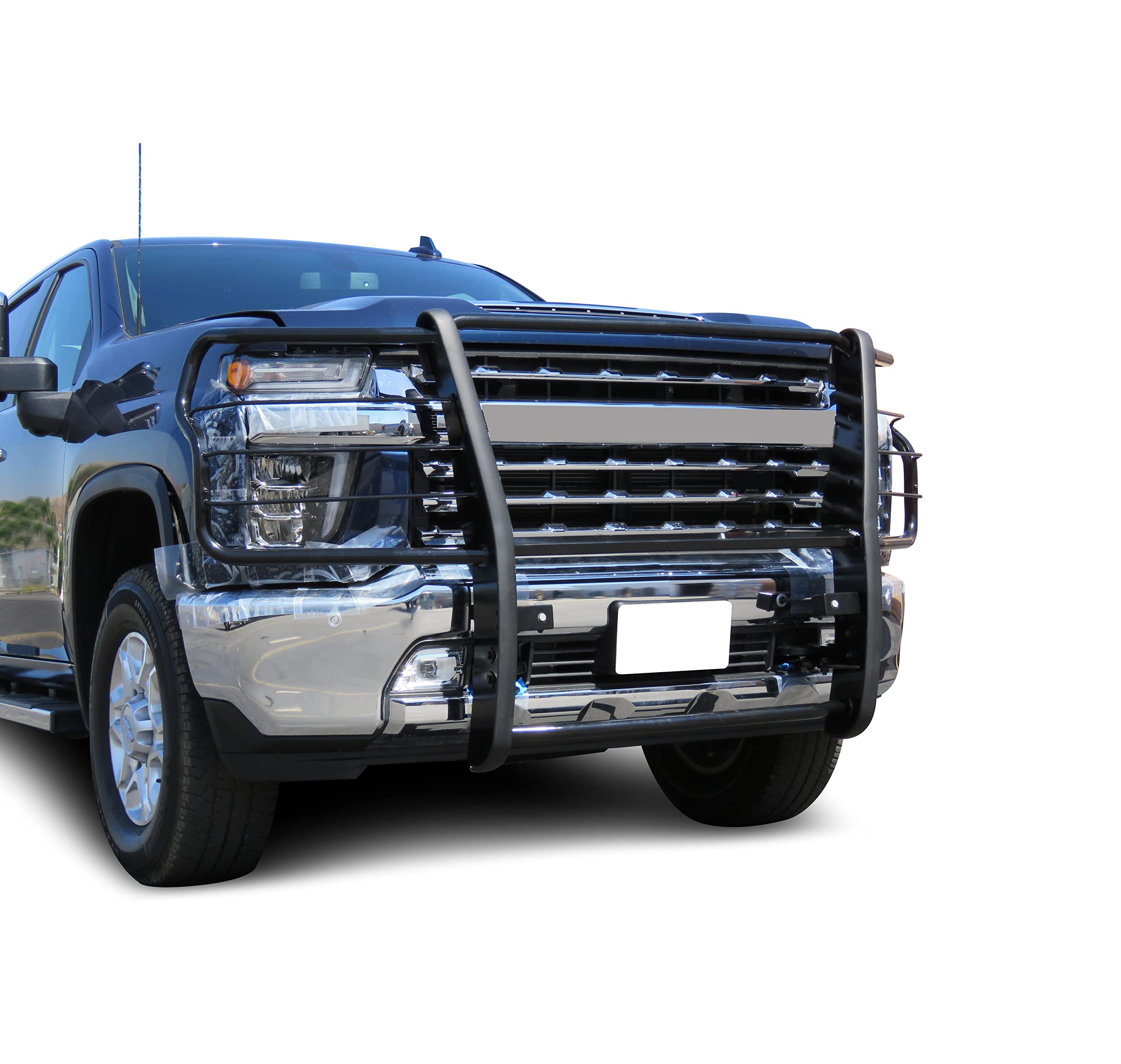 Off Road Black Horse Grille Guard Modular Black Compatible with 2020-2023 Chevrolet Silverado 3500 HD|2020-2023 Chevrolet Silverado 2500 HD-17GT30MA