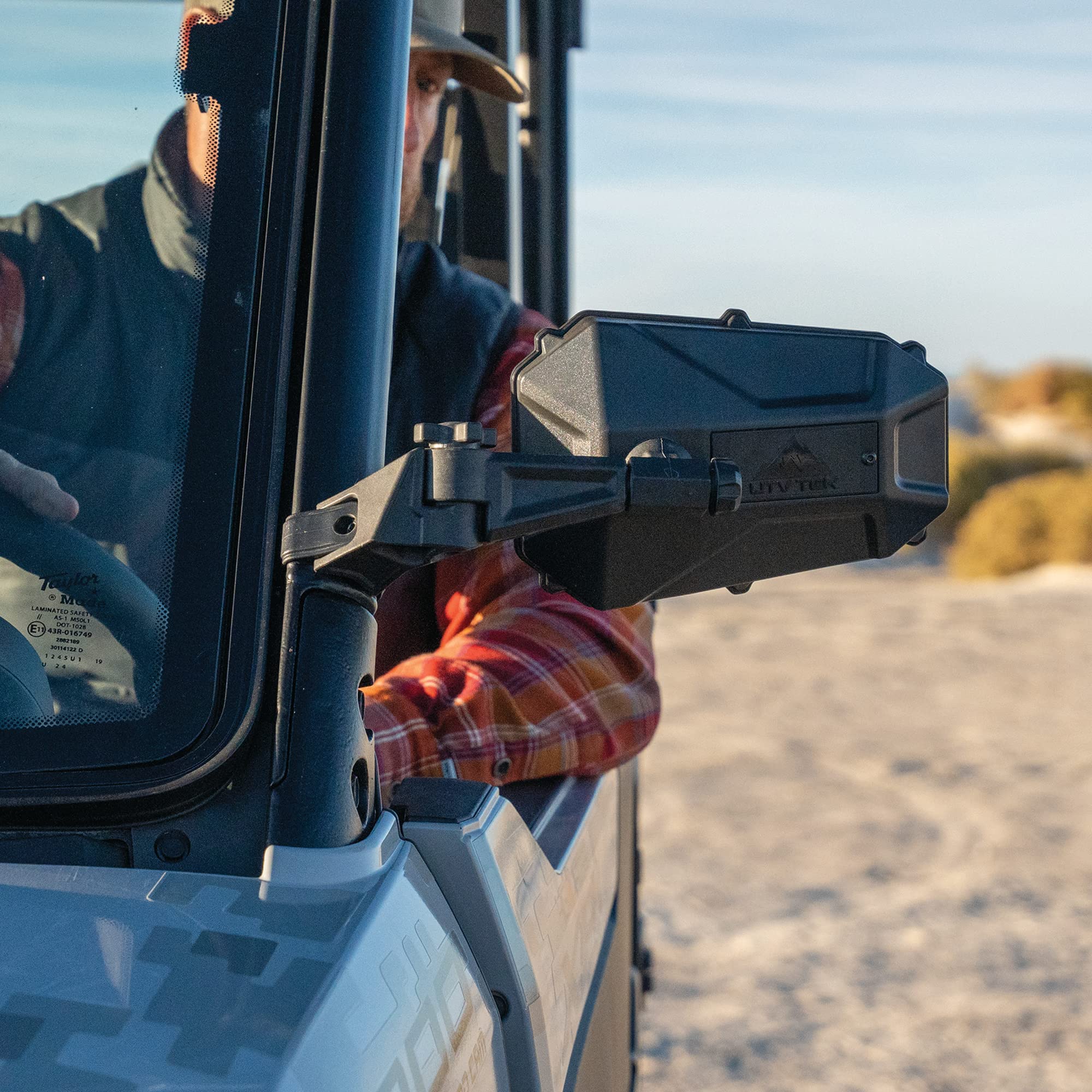 Elite Series ATV Tek UTV Sideview Mirror w/Adjustable blindspot and Dual Axis Breakaway Feature - Fits UTV's with Profiled and Round Tube ROPS