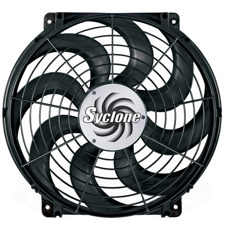 Syclone Flex-A-Lite Black S-Blade Reversible Electric Fan, Pusher-Puller Fan (398), 16 Inches