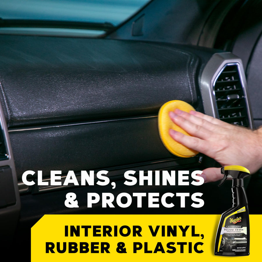 Ultimate Insane Shine Protectant Meguiar's G220216, Car Cleaning Spray That Creates a Lasting and Glossy Shine, Auto Care Product Safe for Exterior and Interior Surfaces, 16 Oz