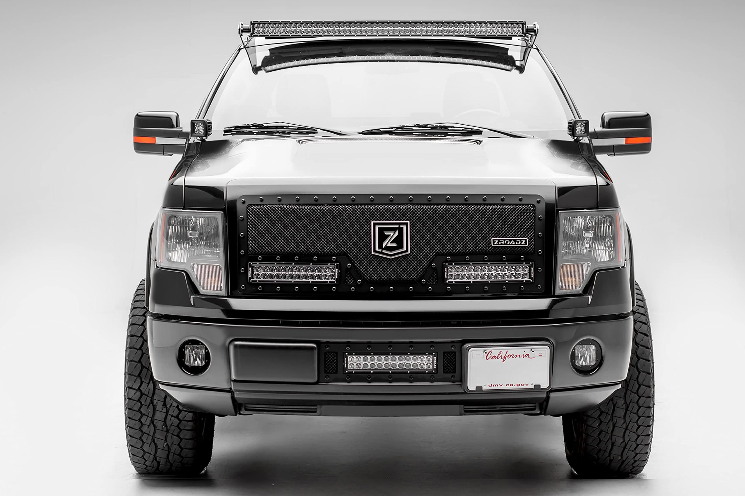 ZROADZ LED Mounting Bracket Front Roof - Compatible w/ 2009-2014 Ford F-150 - to Mount (1) 52 Inch or Similar Style Straight LED Light Bar (Not Included) - PN #Z335121