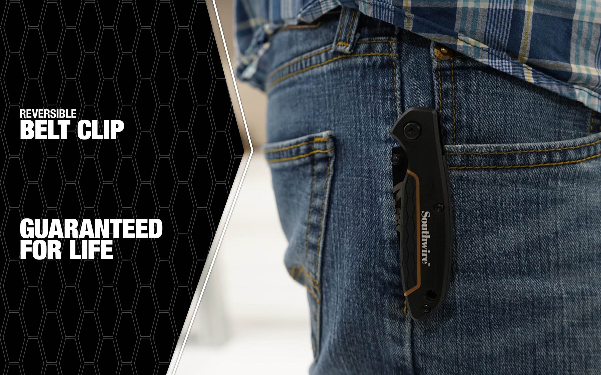 Compact Southwire CDPK Pocket Knife; 2.88" blade; 8CR13MOV Stainless Steel- drop point blade for everyday use