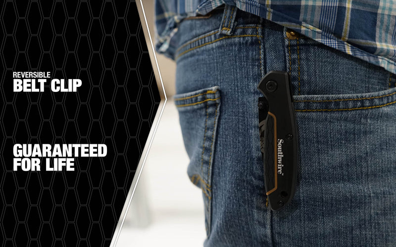 Compact Southwire CDPK Pocket Knife; 2.88" blade; 8CR13MOV Stainless Steel- drop point blade for everyday use