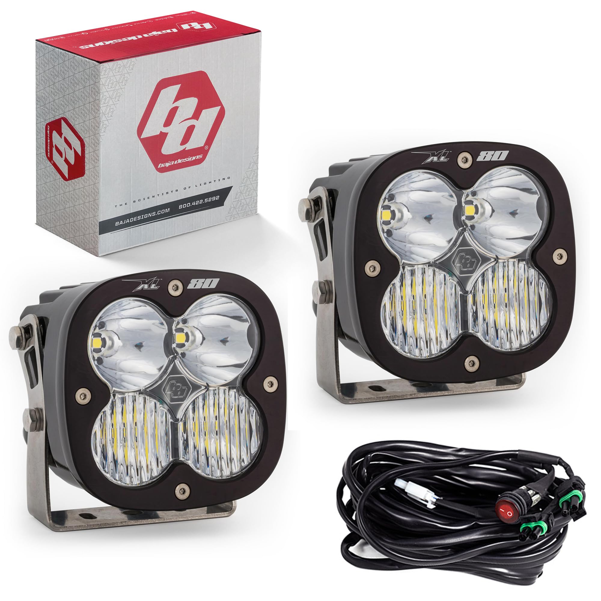 XL80 Baja Designs LED A-Pillar Light Kit for Mercedes Benz Sprinter Van 2014-2018 (Driving/Combo; Clear)