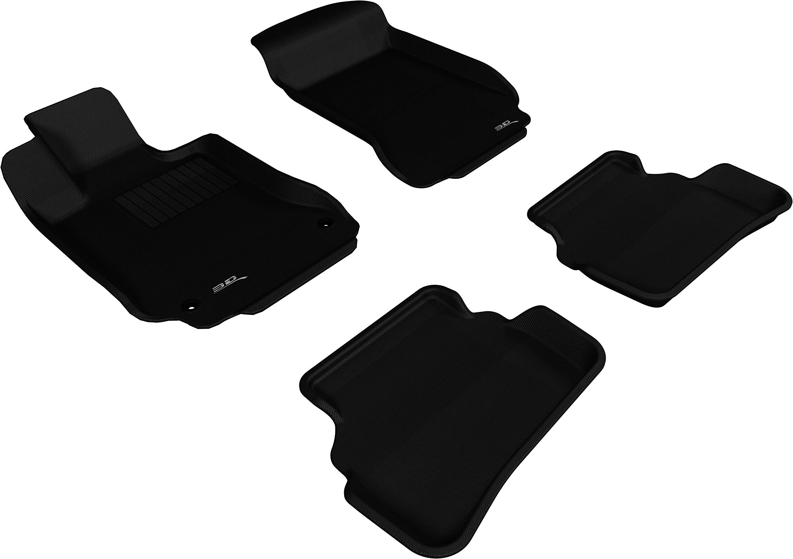 MAXpider 3D Custom Fit Kagu Floor Mat (Black) Compatible with Mercedes-Benz C-Class Sedan(W204)2008-2014/ C 63 Amg Sedan(W204) 2008-2011 - R1 R2