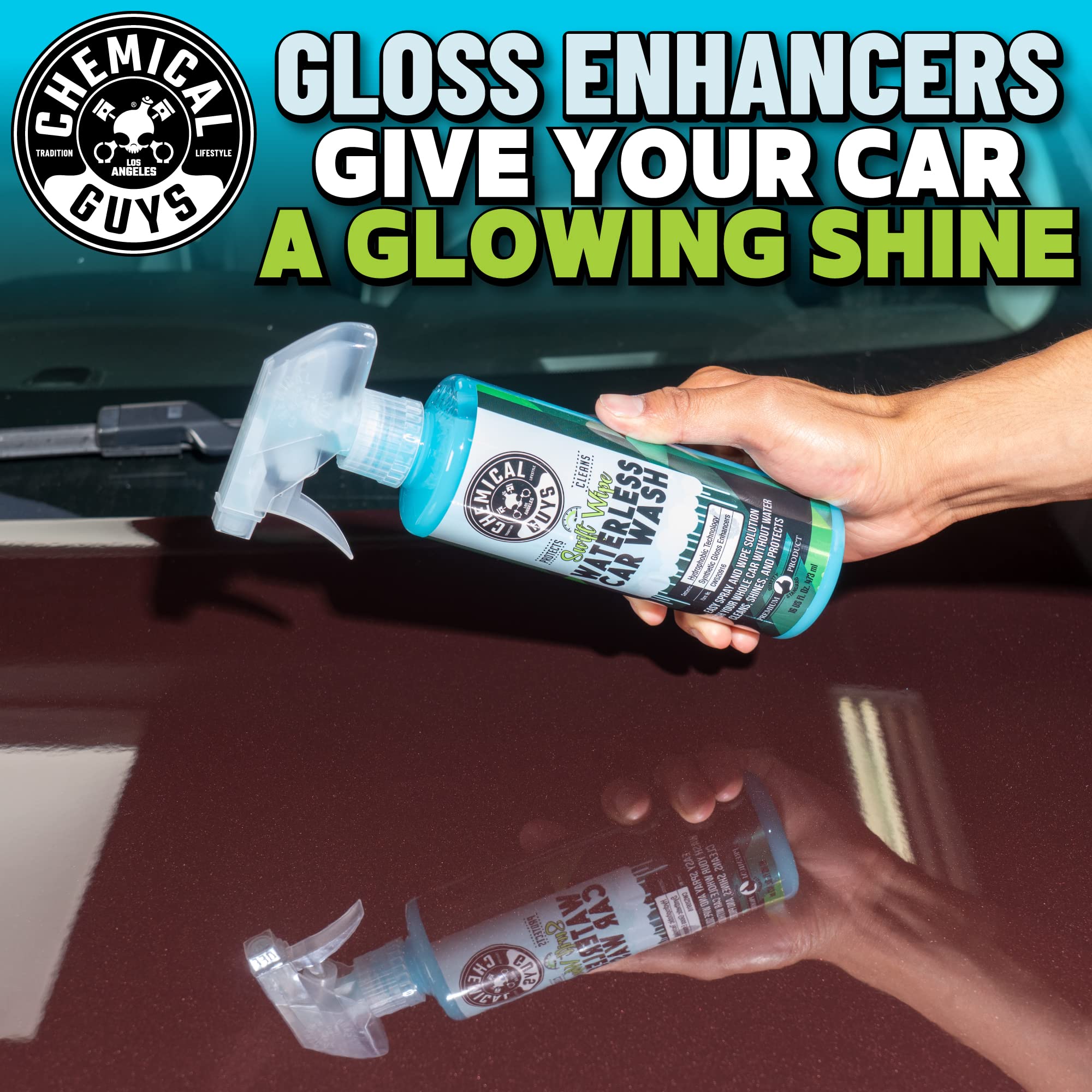 Chemical Guys Waterless Car Wash Spray Swift Wipe - Spray and Wipe to Safely Clean and Shine Cars, Trucks, Motorcycles, RV & More, High Lubrication Formula, 16 oz