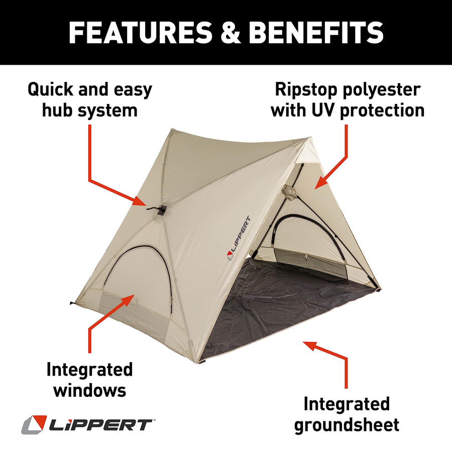 Popup Lippert Picnic Sun Shelter for Camping, Beach Trips and Outdoor Concerts - Tent