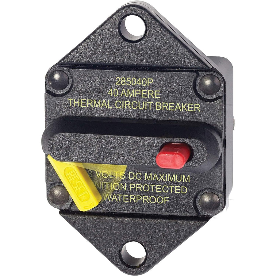 Blue Sea Systems 285-Series Thermal Circuit Breaker, Panel Mount, 48V DC, 30A
