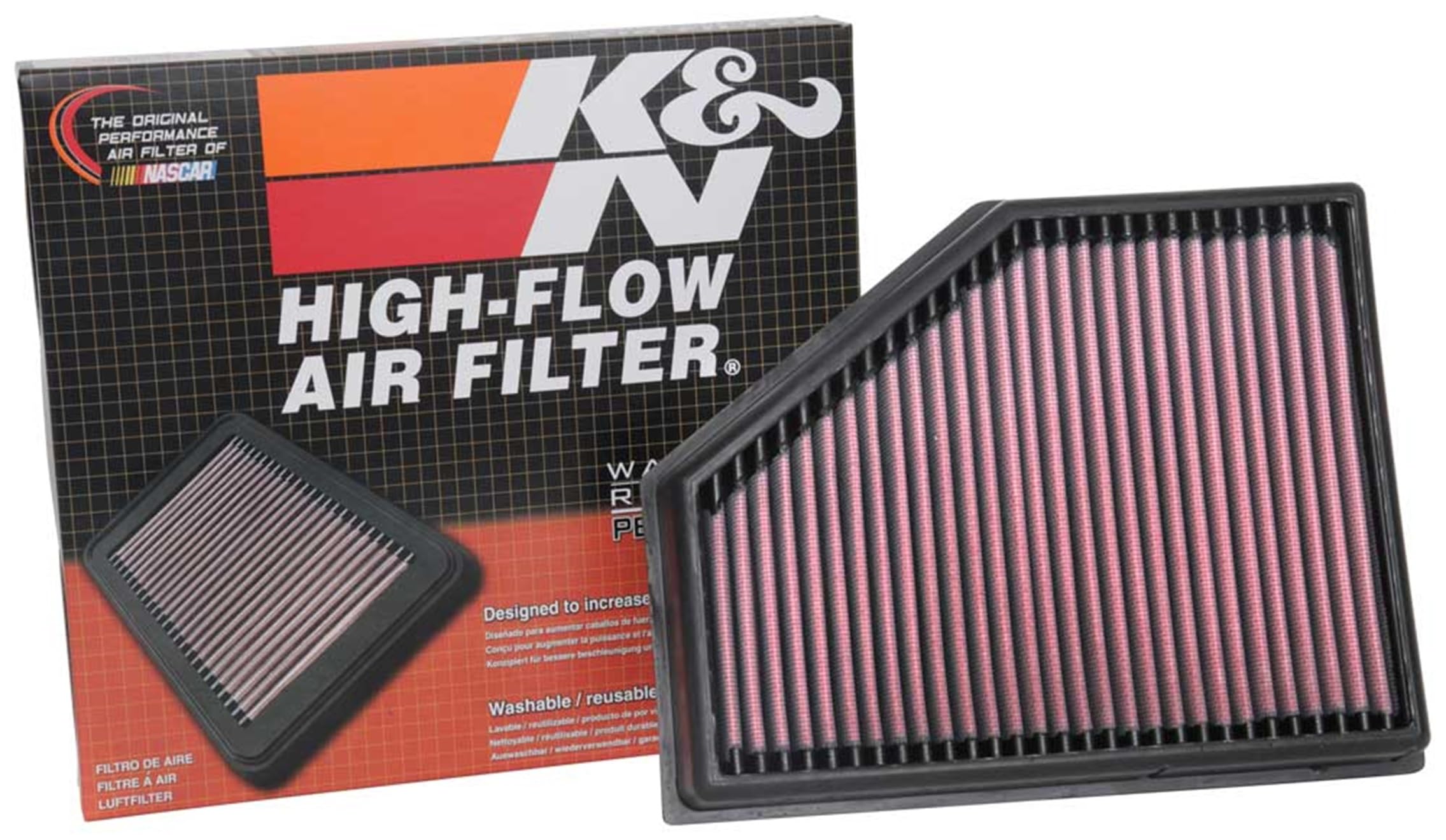 K&N Engine Air Filter: Washable, Increase Power & Acceleration, Premium, Replacement Car Air Filter: Compatible with 2016-2020 BMW 750d; 2017-2020 BMW M550d, 33-3134