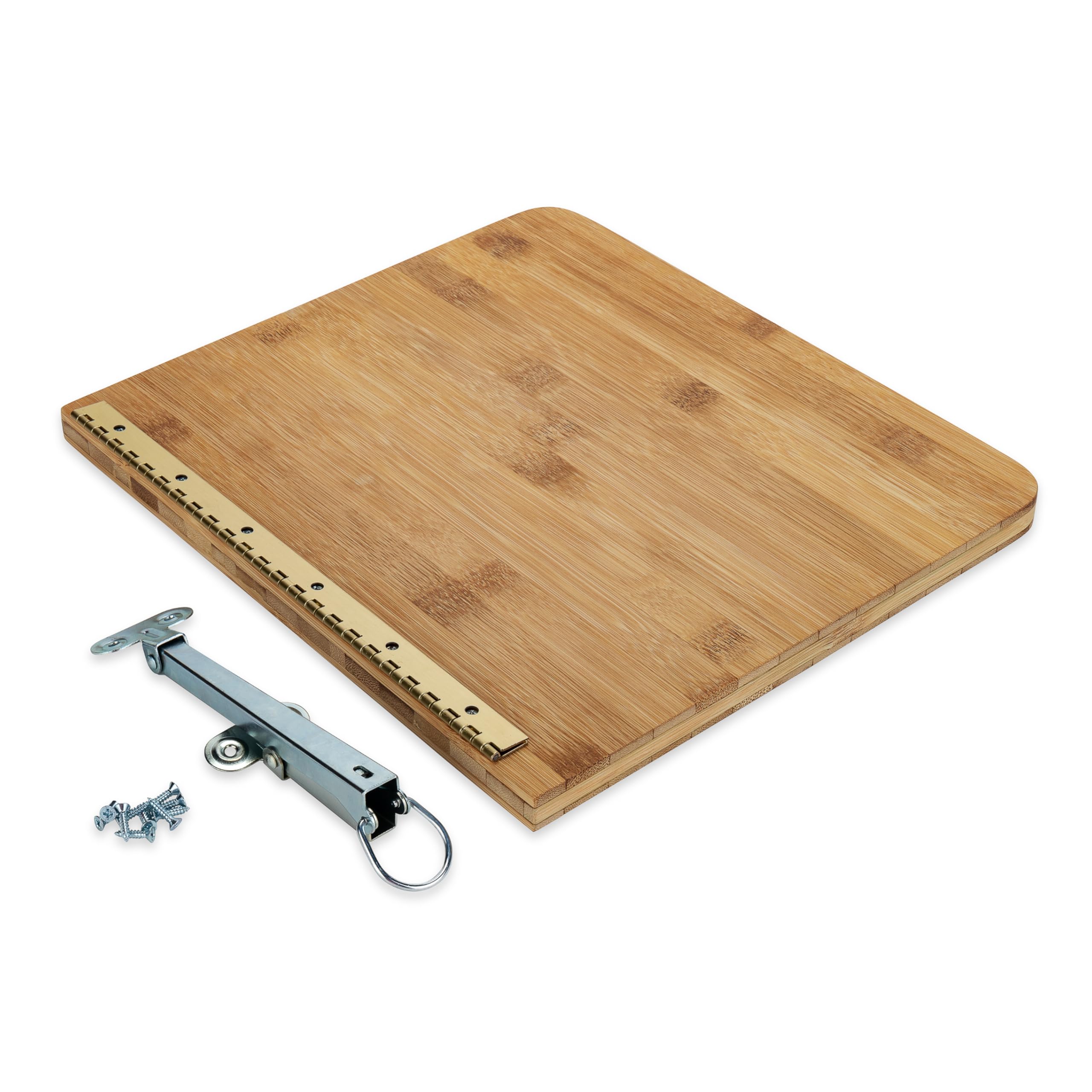 Camco RV Countertop Extension Bamboo Accents Camper/RV - Designed with Food-Safe Bamboo & Adds 12 Extra Inches of Countertop Space - Mounts with Metal Drop-Leaf Table Brace (43423)
