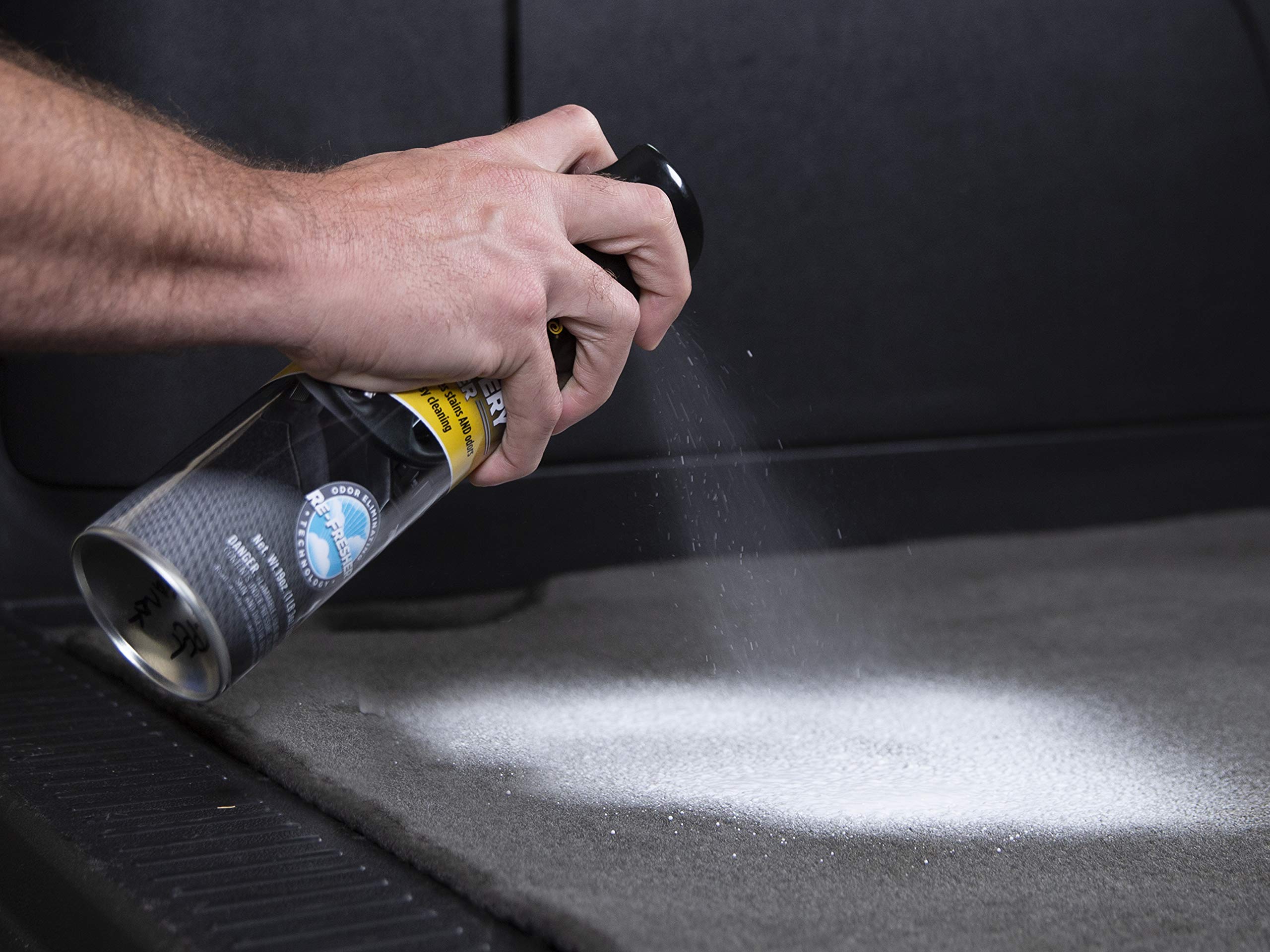 Meguiar's Pro-Strength Carpet & Upholstery Cleaner - Spray, Spot Cleaner for Carpet & Upholstery, Fights Odors, New Car Scent, 19 Oz Aerosol
